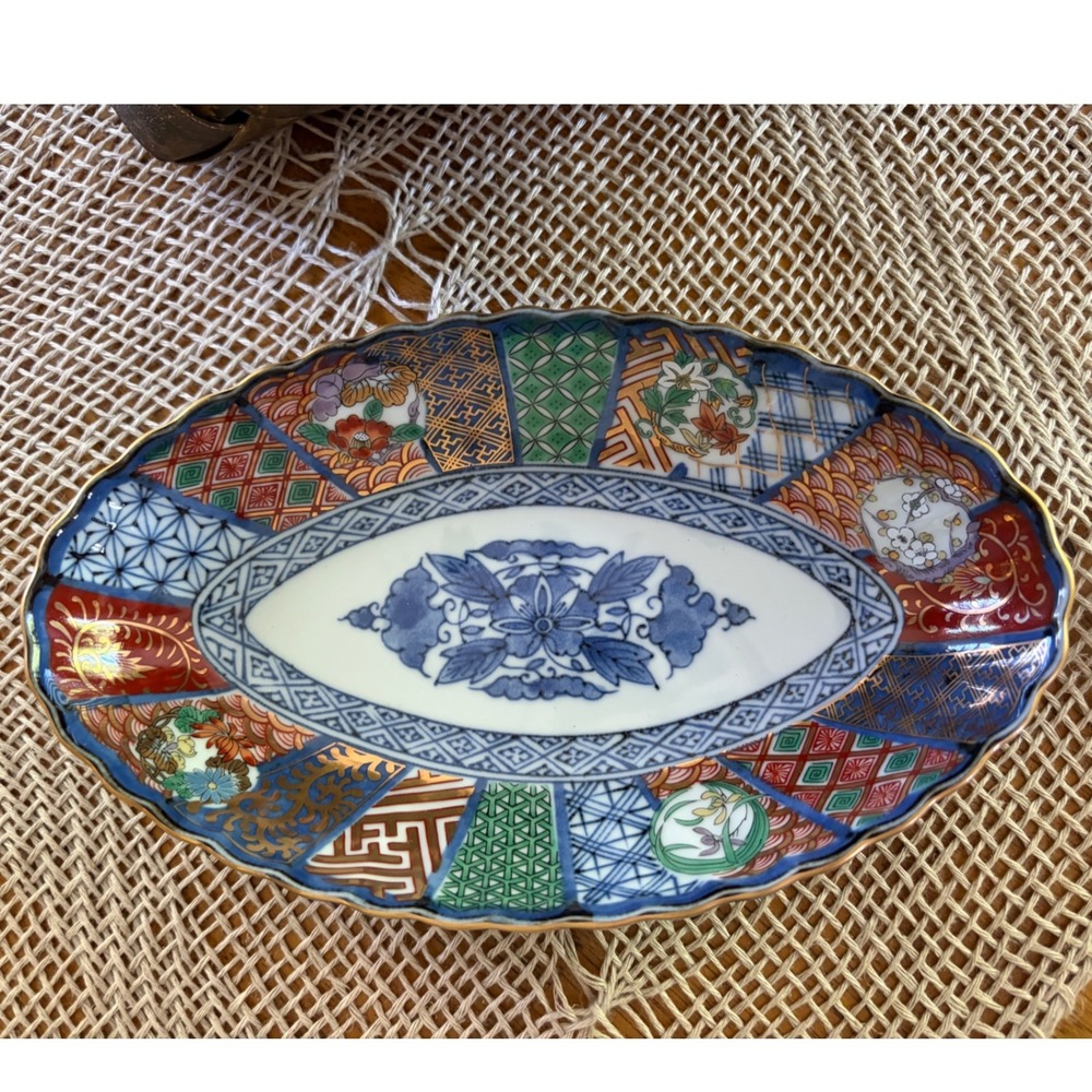 Smithsonian Institution Imari Ware Takahashi Oval Dish Made In Japan